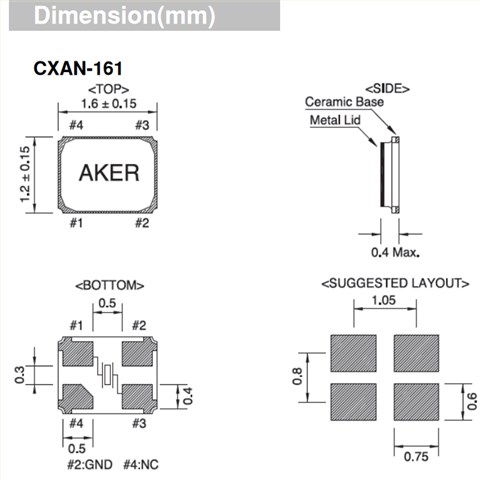 安基晶振,贴片晶振,CXAN-161晶振