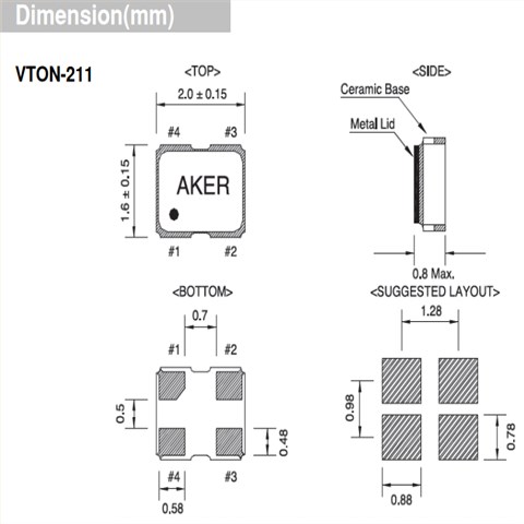 安基晶振,压控温补晶振,VTON-211振荡器