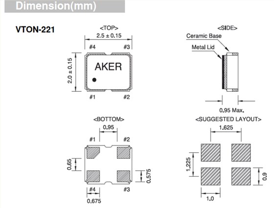 VTON-221 2520 VCTCXO