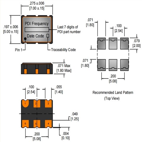 威尔威LVDS晶振,LV7-T-52000X-M-C-B-3-R-X,52MHZ,7050mm