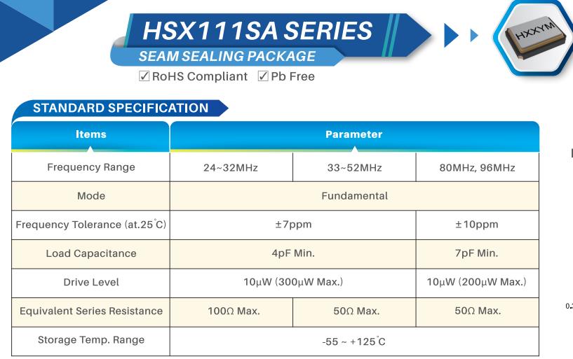 HSX111SA晶振是小型化电子设备的不错选择