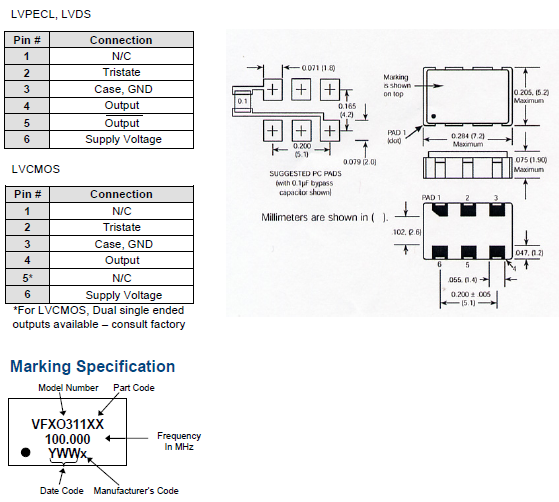 VFXO311 7050 OSC