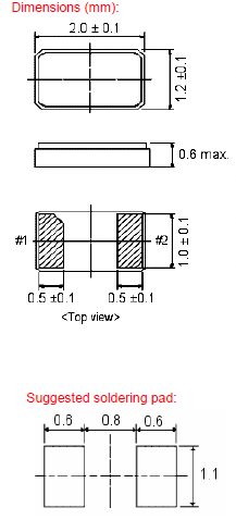 KX–327RT晶振,2012mm体积音叉表晶,高端手表晶振