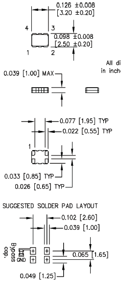 M6055 M6056 3225 TCXO VCTCXO