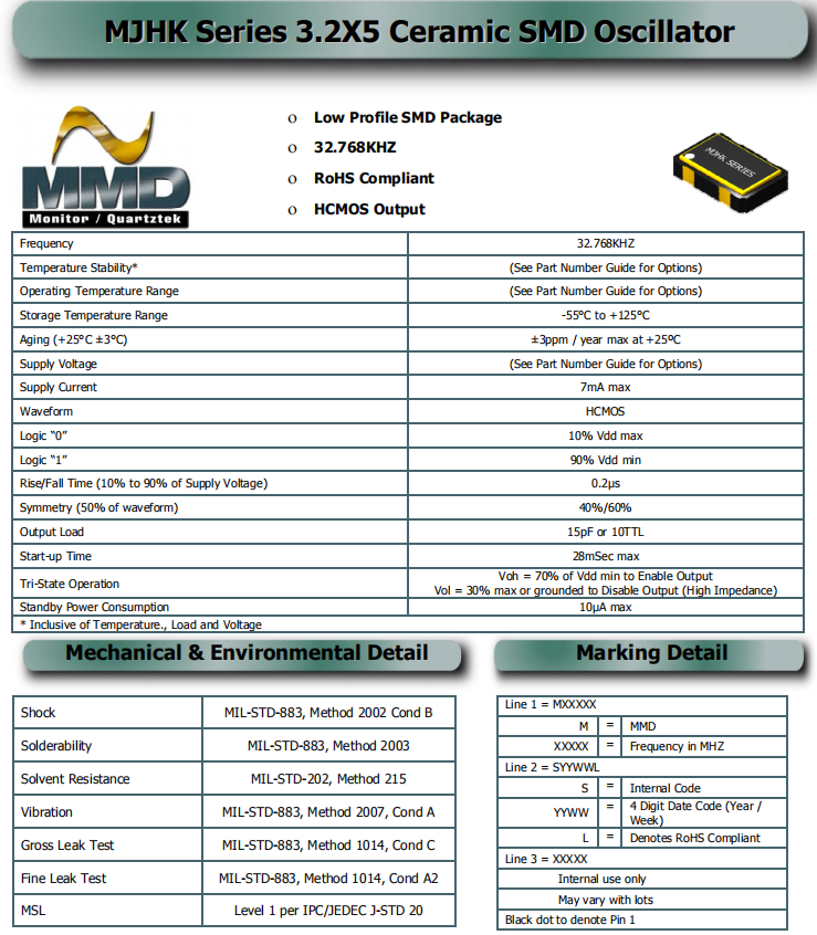 MJHK 5032 OSC 32.768K