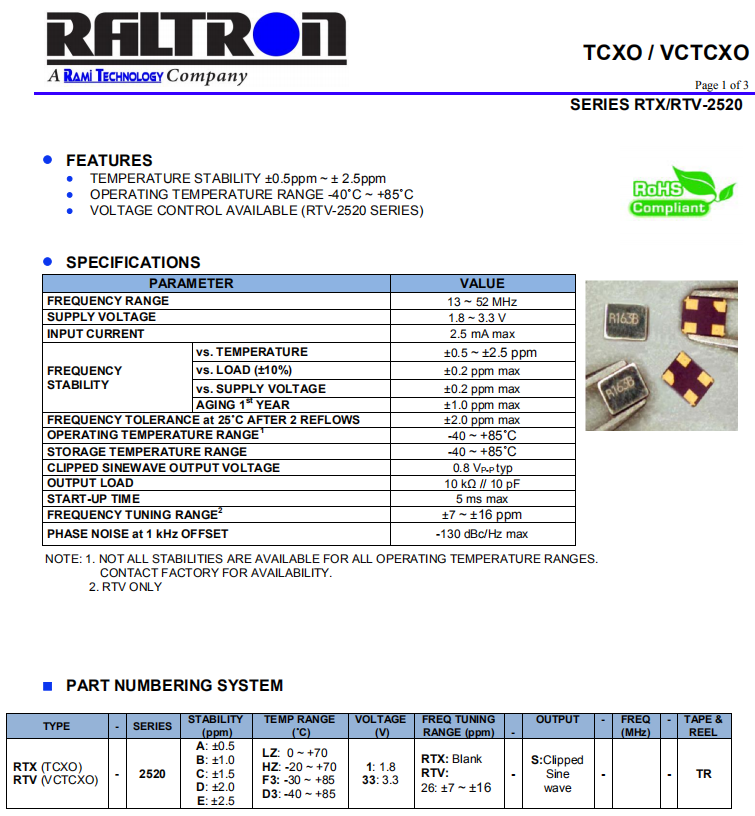 RTV-2520 VC-TCXO