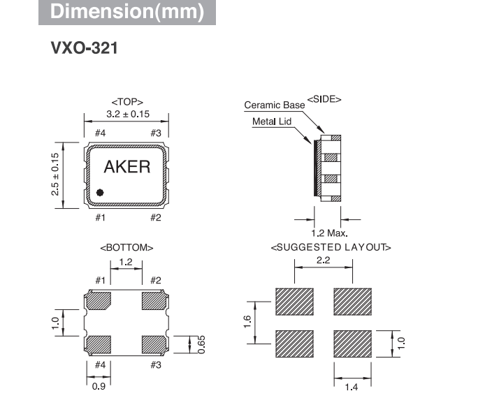 VXO-321 3225 VCXO