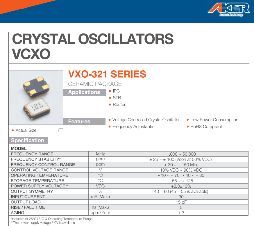 VXO-321 3225 VCXO