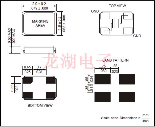 RUBYQUARTZ高质量晶体,R2016无源贴片晶振,R2016-20.000-10-2050-TR谐振器